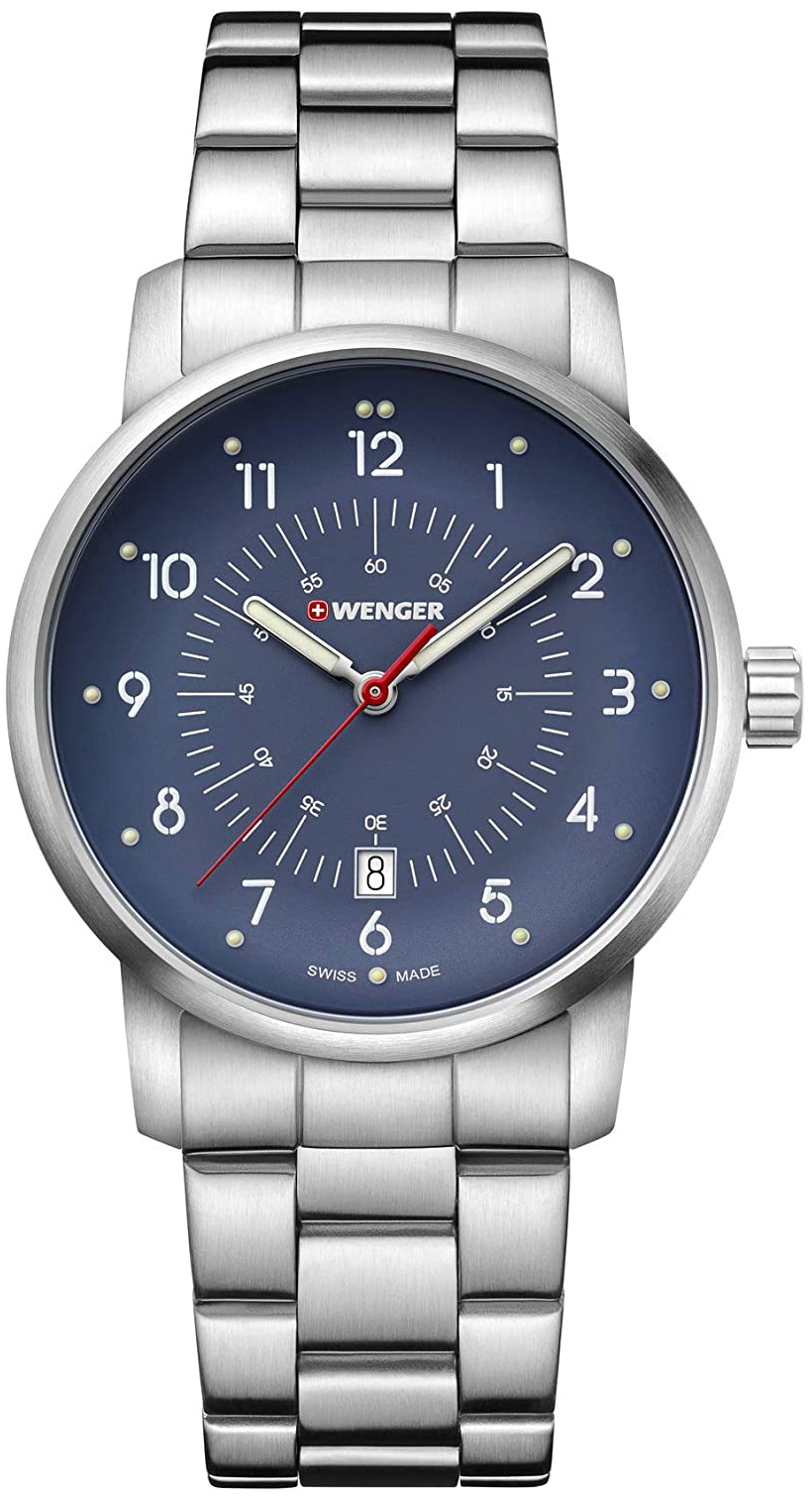 Wenger Herreklokke 01.1641.118 Blå/Stål Ø42 mm