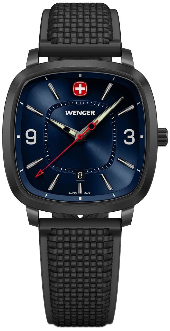Wenger Herreklokke 01.1921.112 Vintage Blå/Gummi