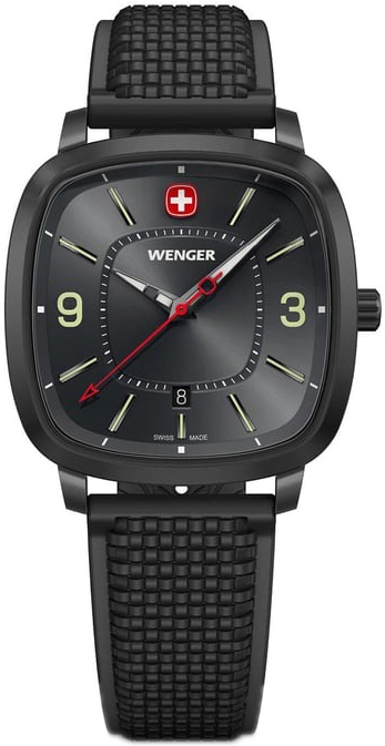 Wenger Herreklokke 01.1921.113 Vintage Sort/Gummi