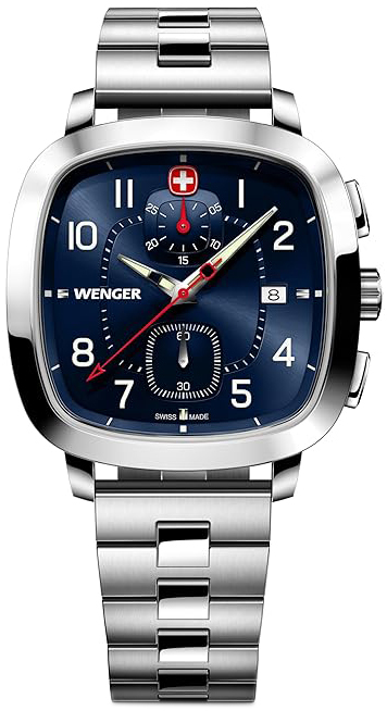 Wenger Herreklokke 01.1933.111 Vintage Blå/Stål