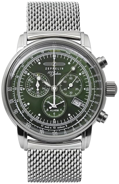 Zeppelin 100 Jahre Herreklokke 8680M4 Grønn/Stål Ø42 mm